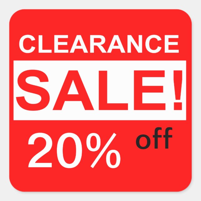 Pegatina Cuadrada pegatinas de venta de limpieza de personalizados (Anverso)