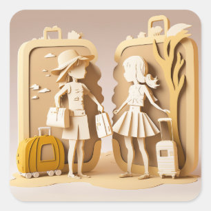 Pegatina Cuadrada Pegatinas de viajes