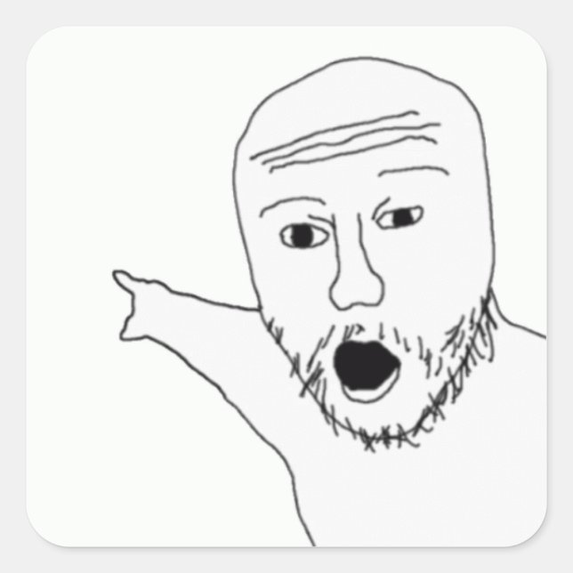 Pegatina Cuadrada Pegatinas de Wojak (Anverso)