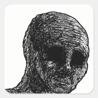 Pegatina Cuadrada Pegatinas de wojak deprimidos