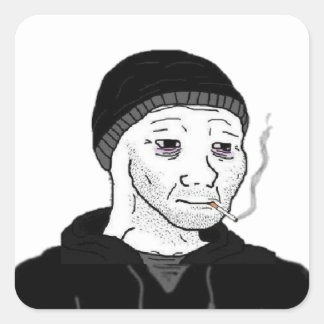 Pegatina Cuadrada Pegatinas de wojak Doomer