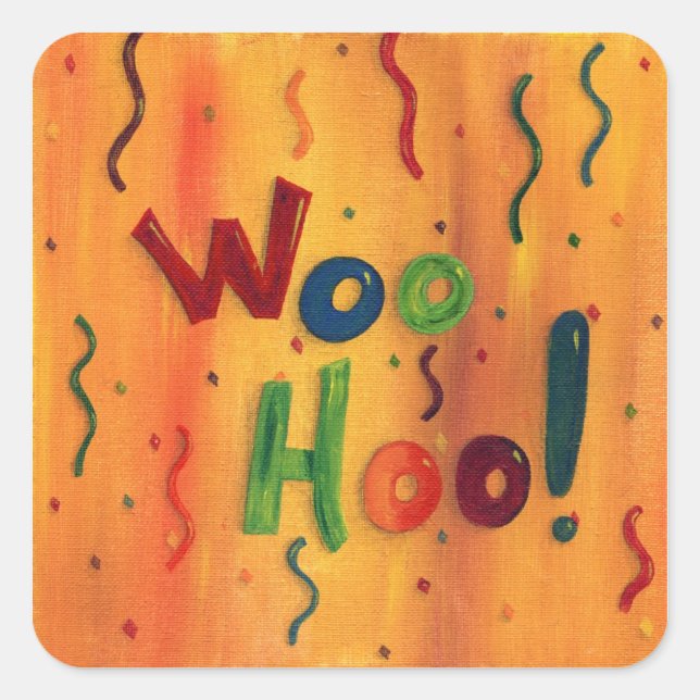 Pegatina Cuadrada Pegatinas de Woo Hoo (Anverso)