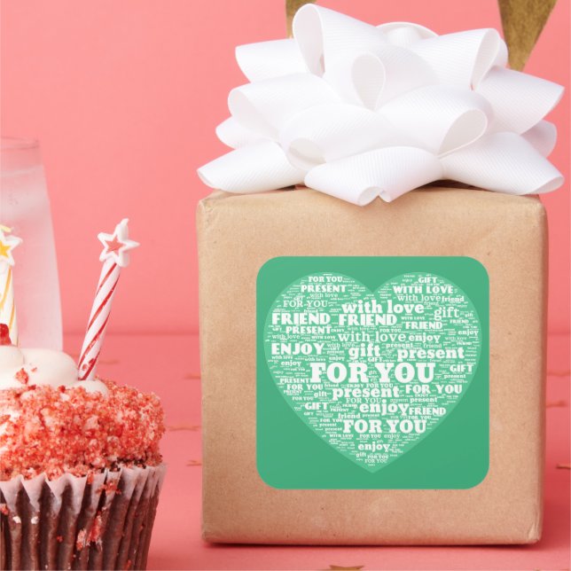 Pegatina Cuadrada Pegatinas de Word Cloud (Fiesta)