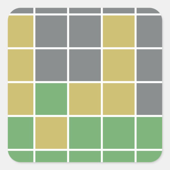 Pegatina Cuadrada Pegatinas de Wordle Game Board (Anverso)