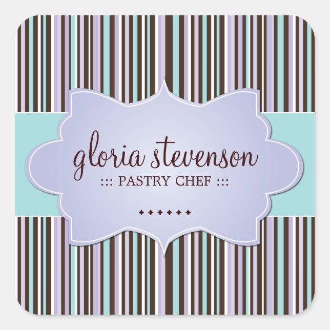 Pegatina Cuadrada Pegatinas decorativos del pastel de tarta (Anverso)