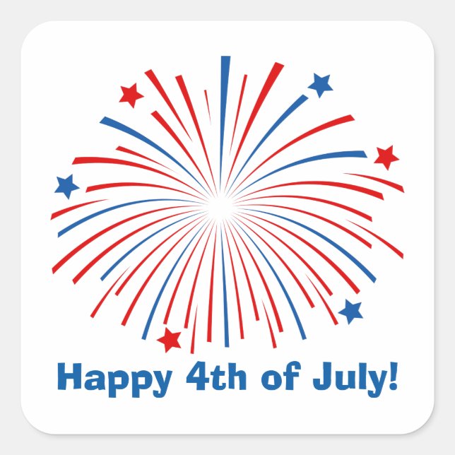 Pegatina Cuadrada Pegatinas del 4 de julio del Día de la Independenc (Anverso)