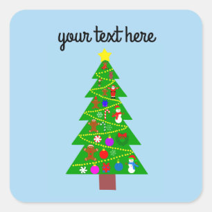 Pegatina Cuadrada Pegatinas del Árbol de Navidad #1