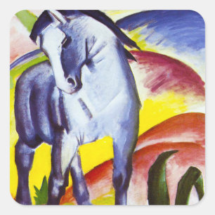Pegatina Cuadrada Pegatinas del caballo azul Franz Marc