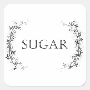 Pegatina Cuadrada Pegatinas del Classic Vine Design Sugar Jar Labs