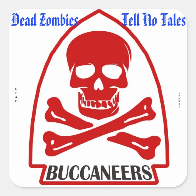 Pegatina Cuadrada Pegatinas del Corazón Muerto (Anverso)