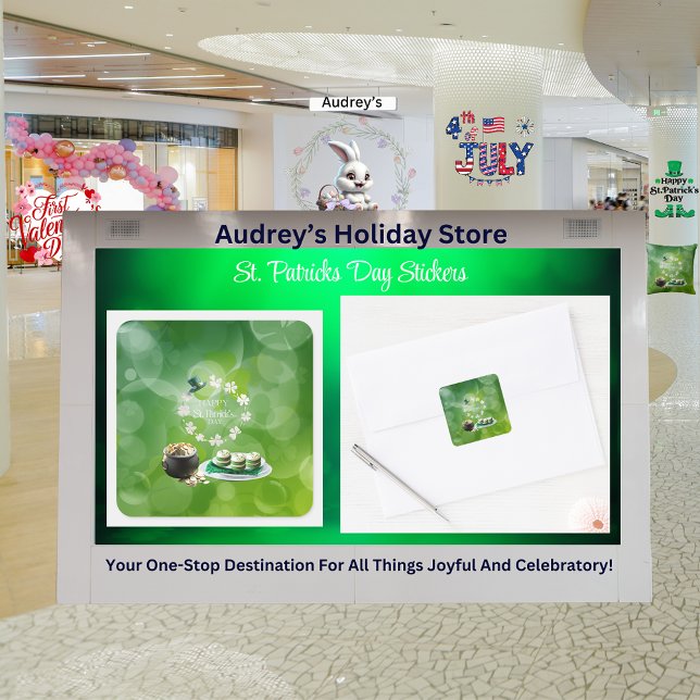 Pegatina Cuadrada Pegatinas del Día de San Patricio (Subido por el creador)