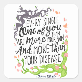 Pegatina Cuadrada Pegatinas del dolor crónico