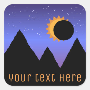 Pegatina Cuadrada Pegatinas del Eclipse solar de personalizado 2017