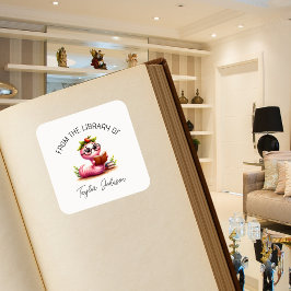 Pegatina Cuadrada Pegatinas del libro de librerías personalizadas