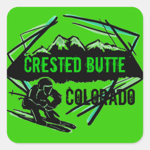 Pegatina Cuadrada Pegatinas del logo de Crested Butte Colorado