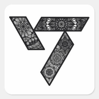 Pegatina Cuadrada Pegatinas del logo de diecisiete