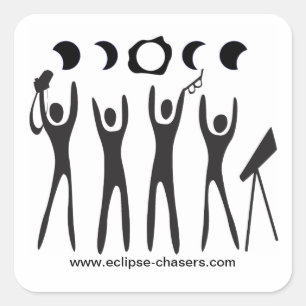 Pegatina Cuadrada Pegatinas del logo de Eclipse Chasers