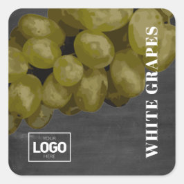 Pegatina Cuadrada Pegatinas del logotipo de las uvas blancas de Bran