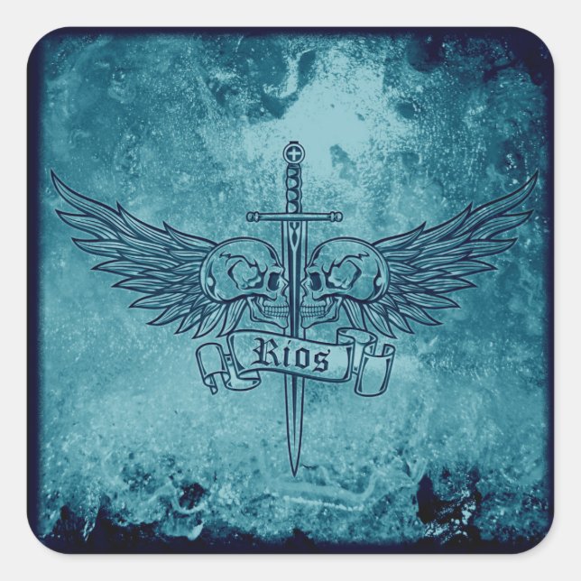 Pegatina Cuadrada Pegatinas del logotipo de Rios (Anverso)