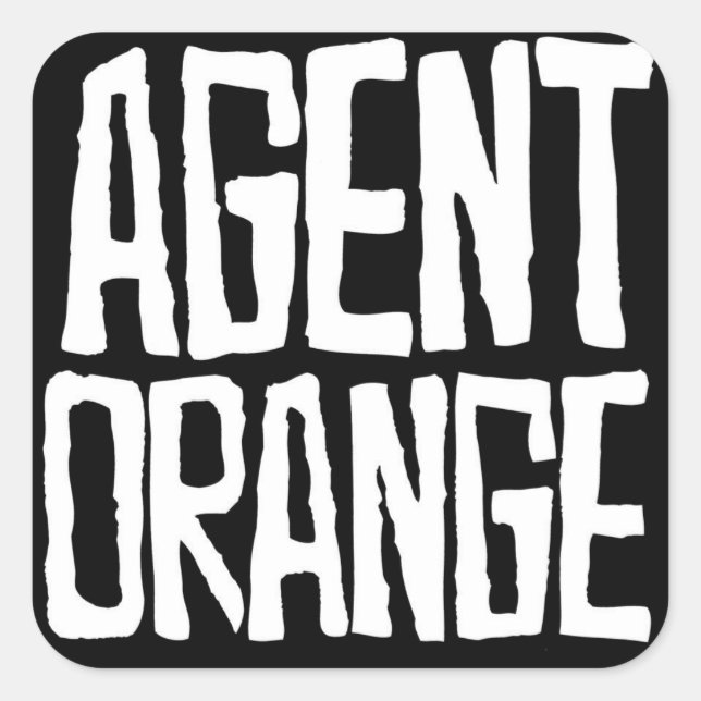 Pegatina Cuadrada Pegatinas del logotipo "Thrashed" del Naranja del  (Anverso)