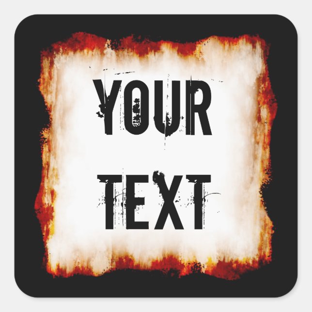 Pegatina Cuadrada Pegatinas del marco del fuego (Anverso)