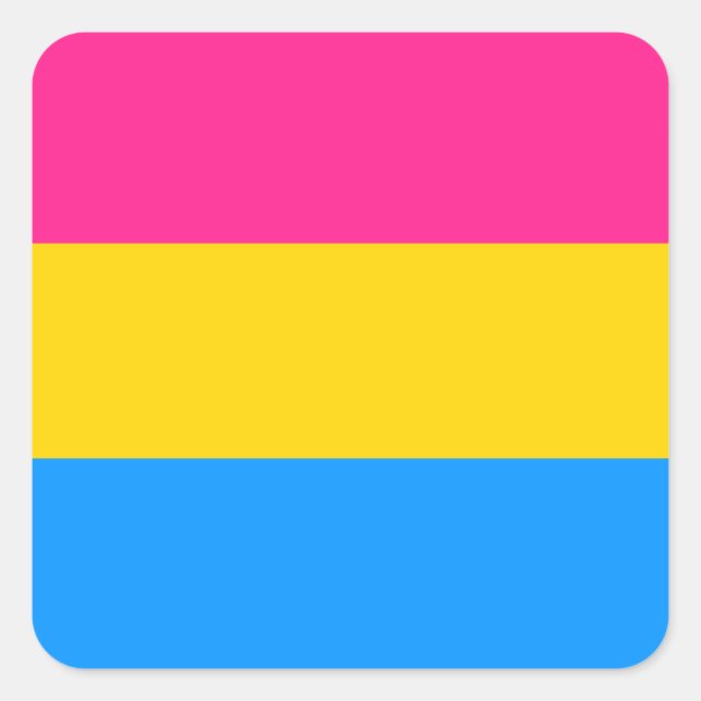 Pegatina Cuadrada Pegatinas del Orgullo Pansexual - redondeados (Anverso)