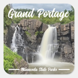 Pegatina Cuadrada Pegatinas del Parque Estatal Grand Portage