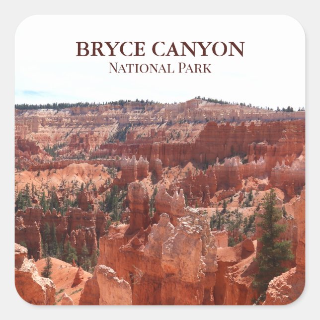 Pegatina Cuadrada Pegatinas del Parque Nacional del Cañón de Bryce (Anverso)