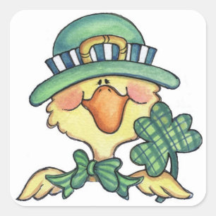 Pegatina Cuadrada Pegatinas del Pato Afortunado