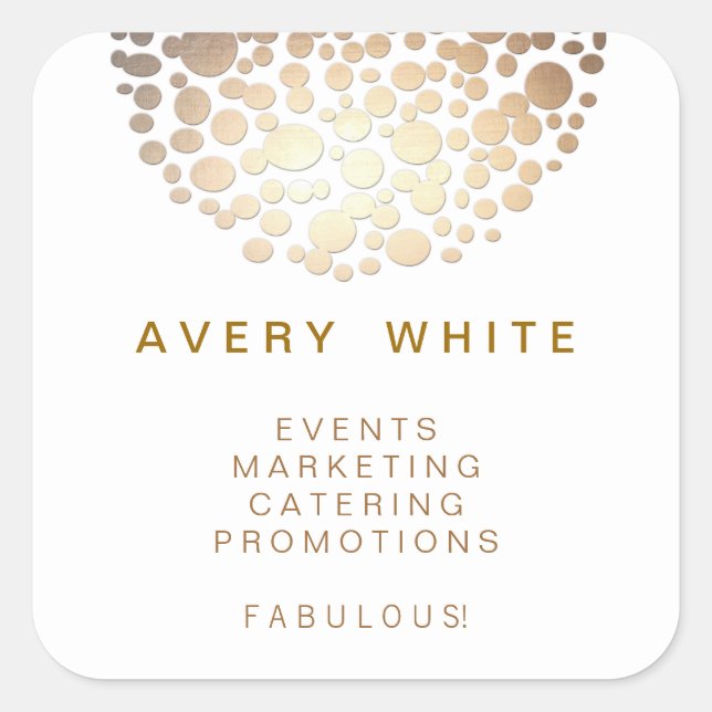 Pegatina Cuadrada Pegatinas del patrón de la hoja de oro de la moda  (Anverso)