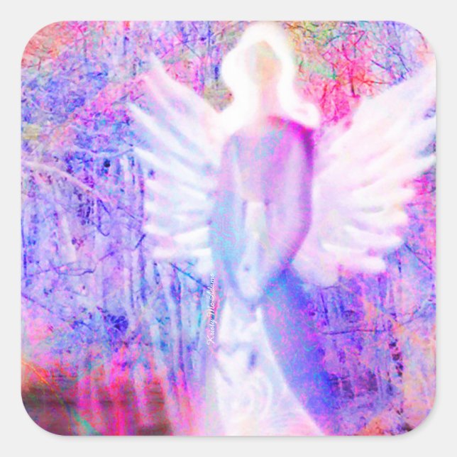 Pegatina Cuadrada Pegatinas del resplandor del ángel (Anverso)