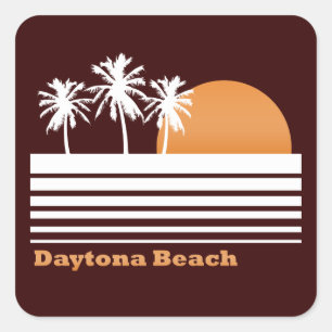 Pegatina Cuadrada Pegatinas del Retro Daytona Beach