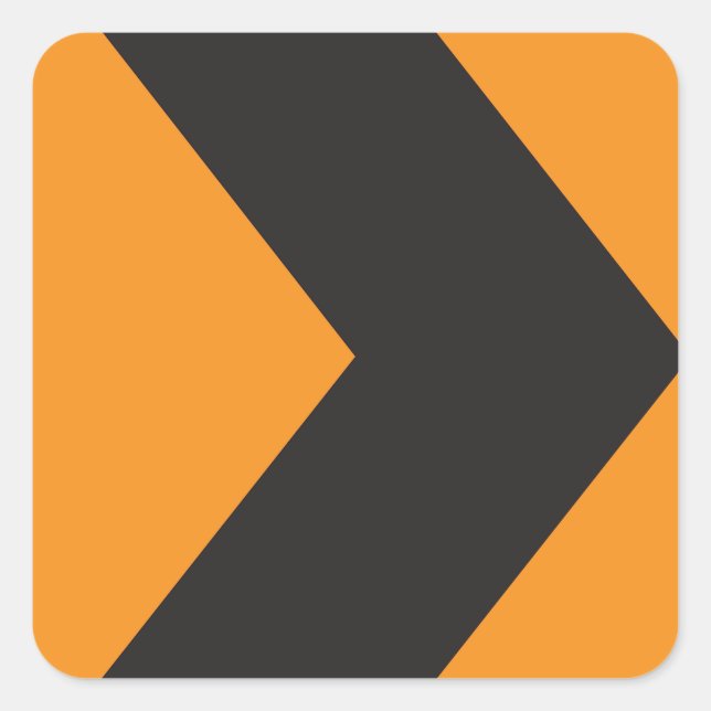 Pegatina Cuadrada Pegatinas del Rótulo de la carretera de la derecha (Anverso)