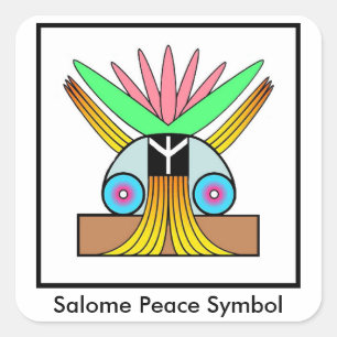 Pegatina Cuadrada Pegatinas del símbolo de paz de Salome pequeños