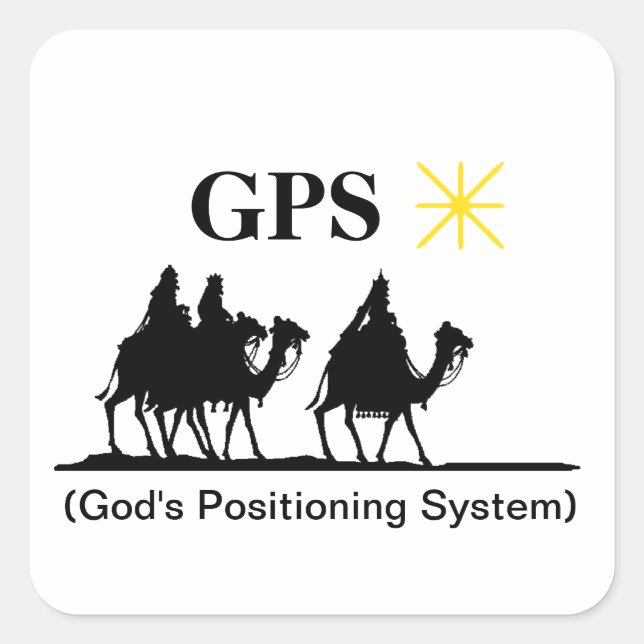 Pegatina Cuadrada PEGATINAS del sistema de posicionamiento GPS de Di (Anverso)