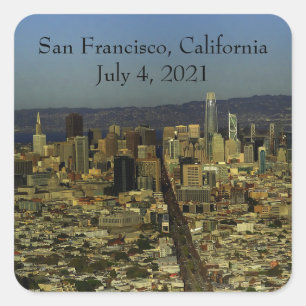 Pegatina Cuadrada Pegatinas del Skyline #13-2 de San Francisco