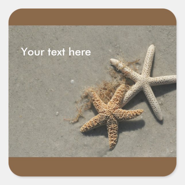 Pegatina Cuadrada Pegatinas del tema de la playa (Anverso)