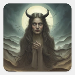 Pegatina Cuadrada pegatinas demon