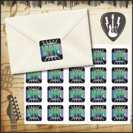 Pegatina Cuadrada Pegatinas destacados de la colección de guitarra e