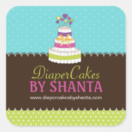 Pegatina Cuadrada Pegatinas Diaper Cake