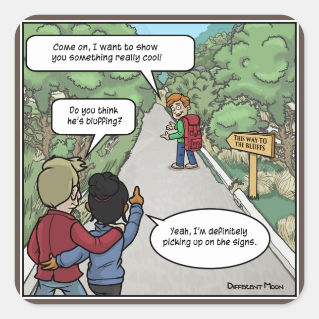 Pegatina Cuadrada Pegatinas divertidos (Anverso)