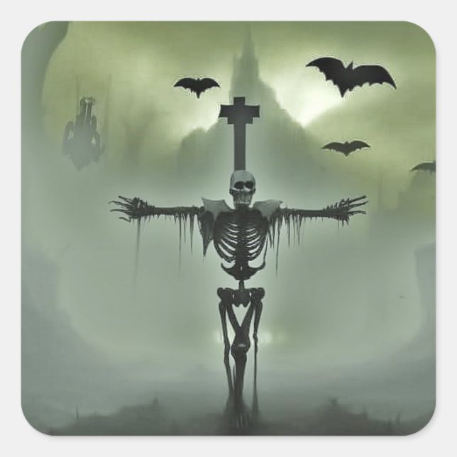 Pegatina Cuadrada pegatinas encarcelados (Anverso)