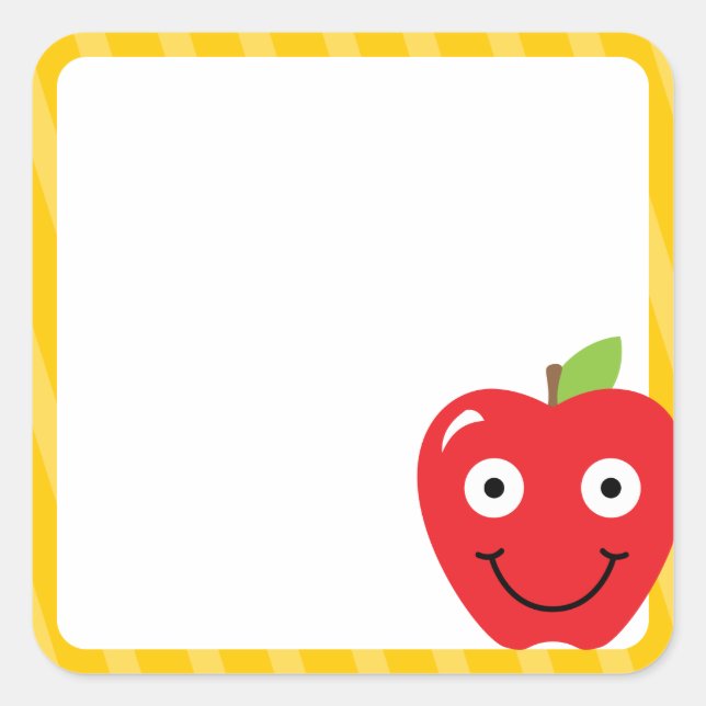 Pegatina Cuadrada Pegatinas escolares con Apple de profesor (Anverso)