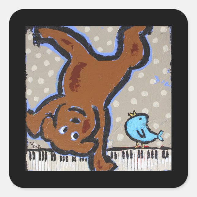 Pegatina Cuadrada pegatinas estudiantiles de piano (Anverso)