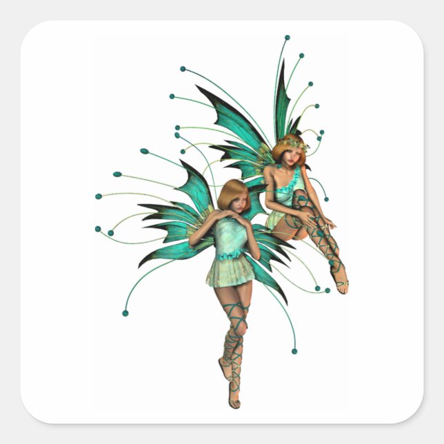 Pegatina Cuadrada Pegatinas Fae Pair (Anverso)