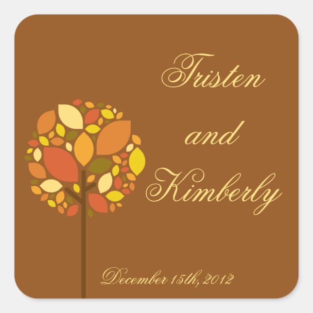 Pegatina Cuadrada Pegatinas favoritos Foliage de otoño moderno (Anverso)