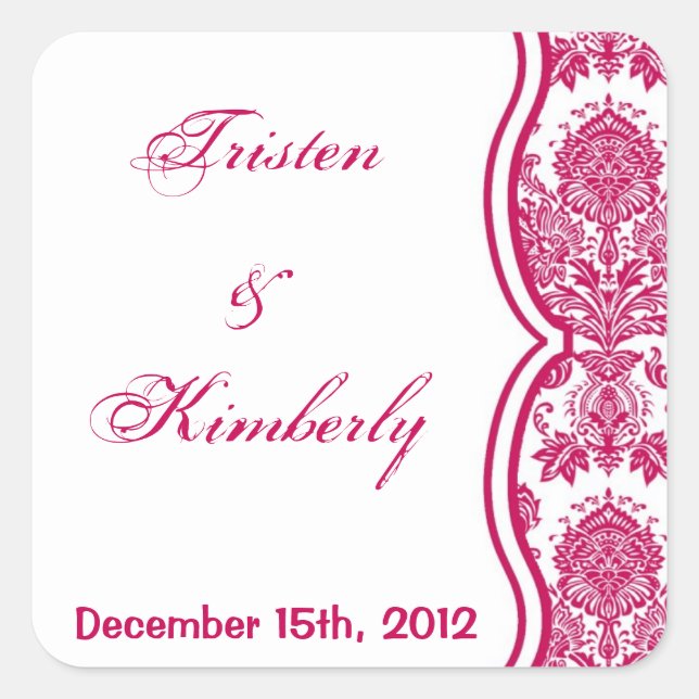 Pegatina Cuadrada Pegatinas favoritos Fusia White Damask Lace Print  (Anverso)