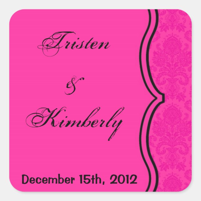 Pegatina Cuadrada Pegatinas favoritos Impresión de encaje de damasco (Anverso)