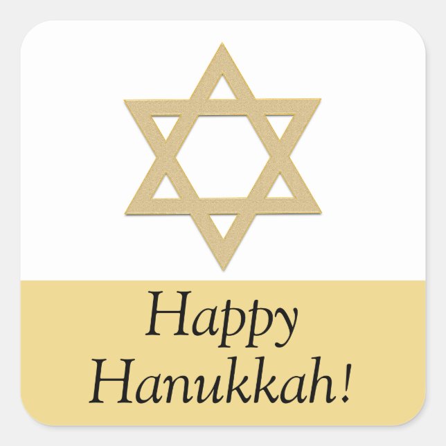 Pegatina Cuadrada Pegatinas felices de Hanukkah (Anverso)