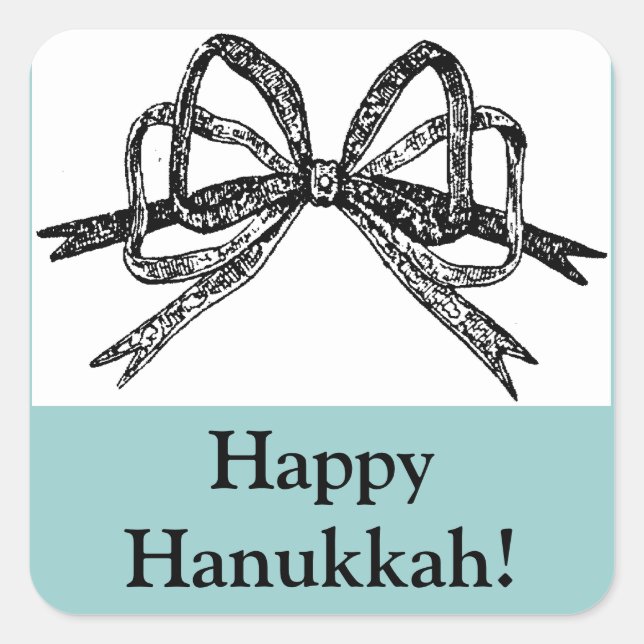 Pegatina Cuadrada Pegatinas felices de Hanukkah (Anverso)